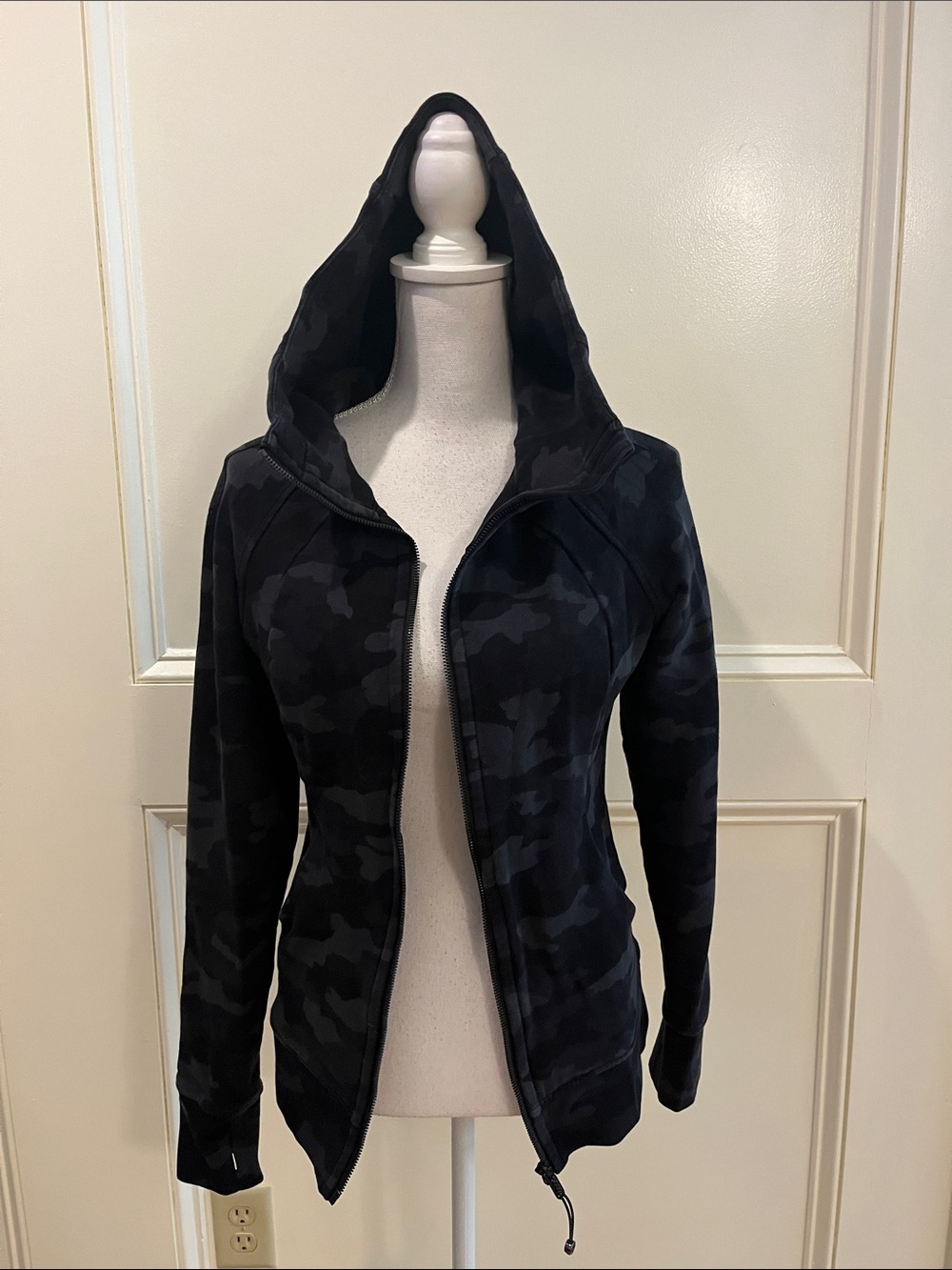 lululemon athletica Black Camo Hooded Zip Jacket